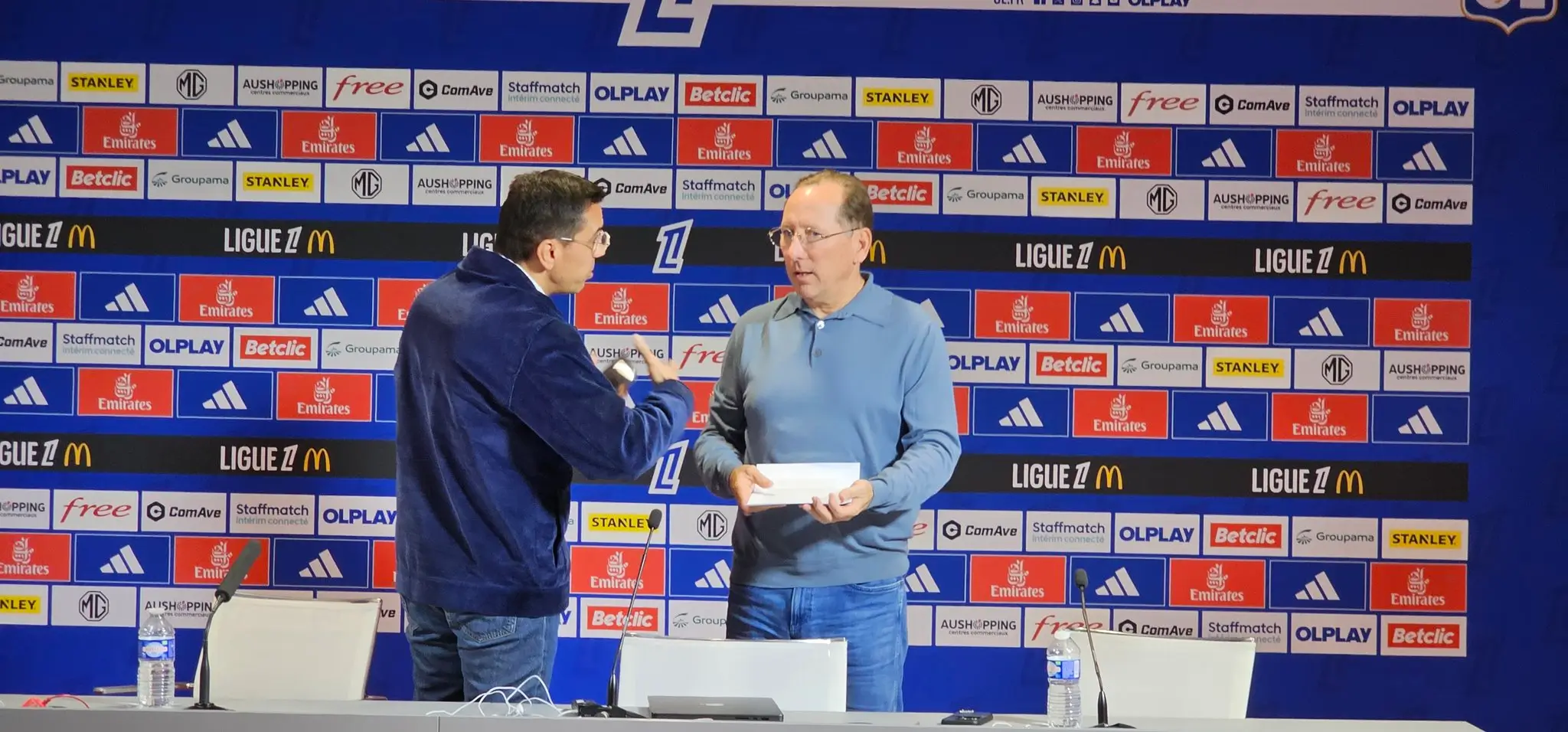 Former Lyon president John Textor speaks during a press conference