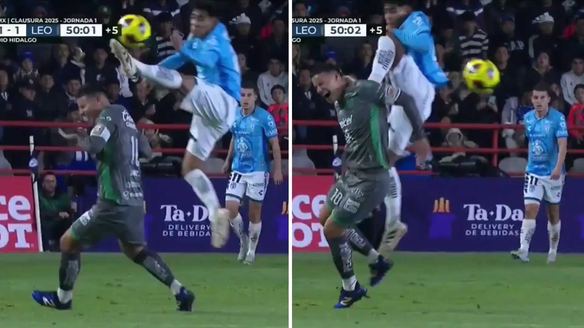 James Rodriguez victim of second violent red card challenge in eight days with Club Leon