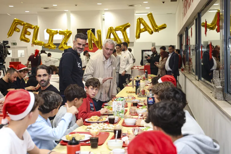 Jose Mourinho attends Benfica youth team Christmas dinner in heart-warming scenes