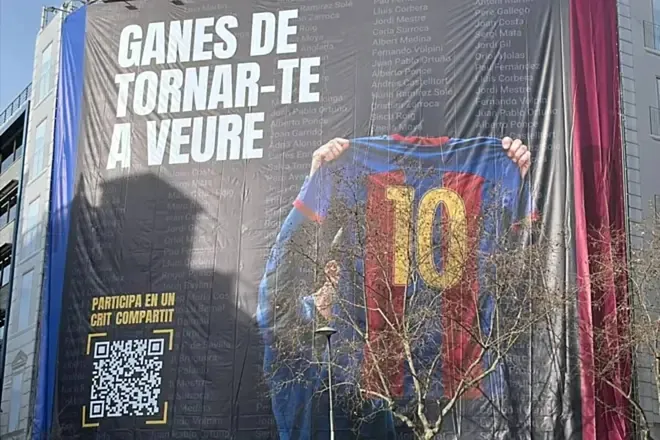 Lionel Messi posters in Barcelona mock Joan Laporta relationship during election campaign