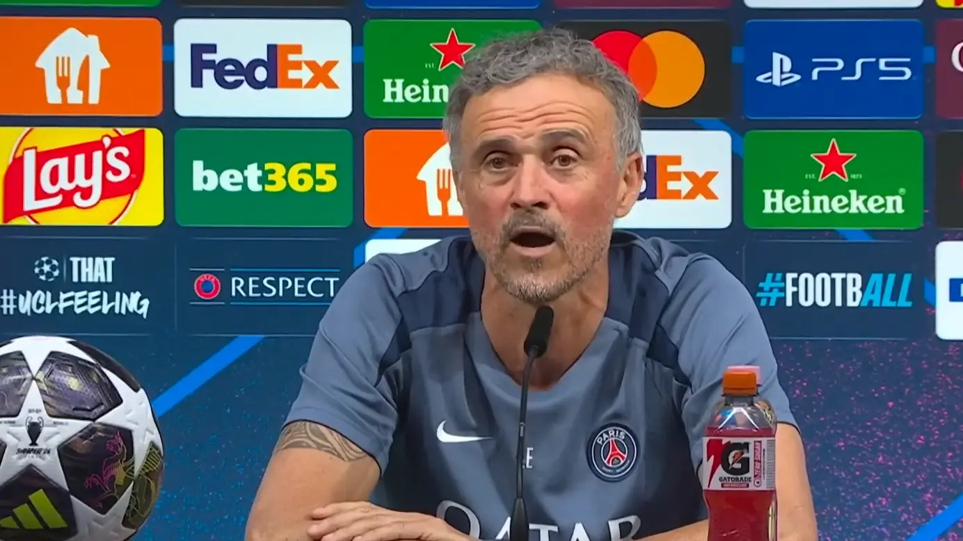 Luis Enrique speaks before the Champions League final