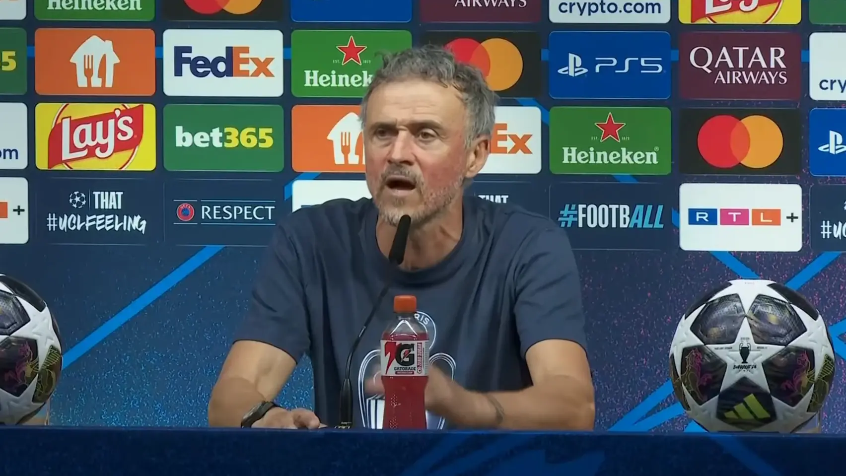 Luis Enrique speaking after winning the Champions League