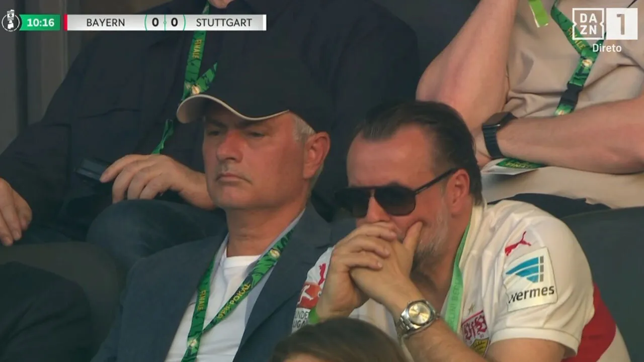 Jose Mourinho watches Bayern Munich vs Stuttgart